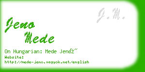 jeno mede business card